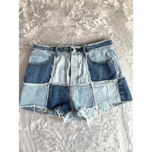 Wild Fable Womens Shorts Sz 10 Denim Patchwork Festival Boho Hippie Western